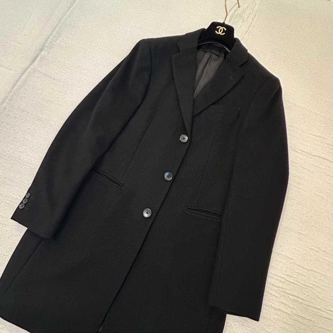 【未使用級】UNIQLO ウールカシミヤチェスターコート Lサイズ BLACK