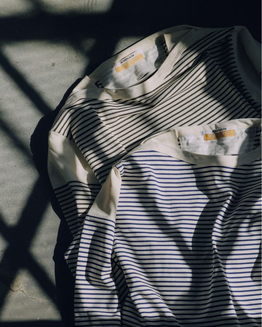 トップス ANSNAM BORDER BOAT NECK L/S TEE