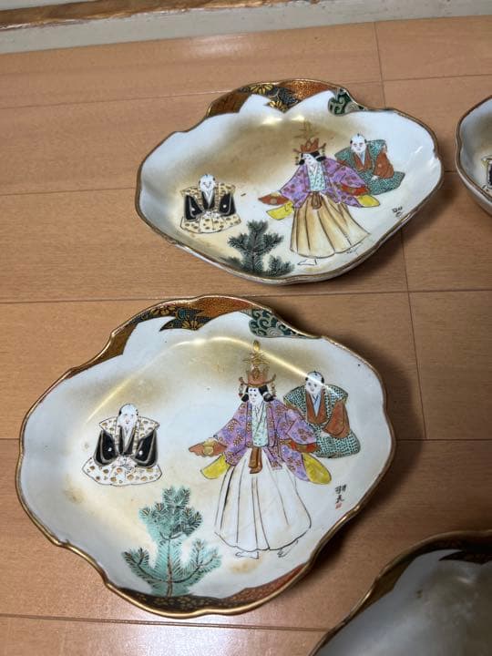 604 九谷焼　時代物　皿　5客　古美術品