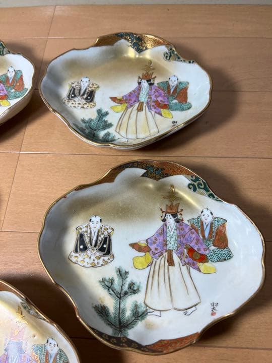 604 九谷焼　時代物　皿　5客　古美術品