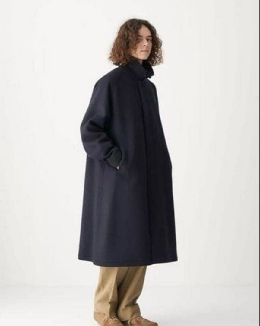 CITEN（シテン）ウール バルカラーコート L ネイビー
