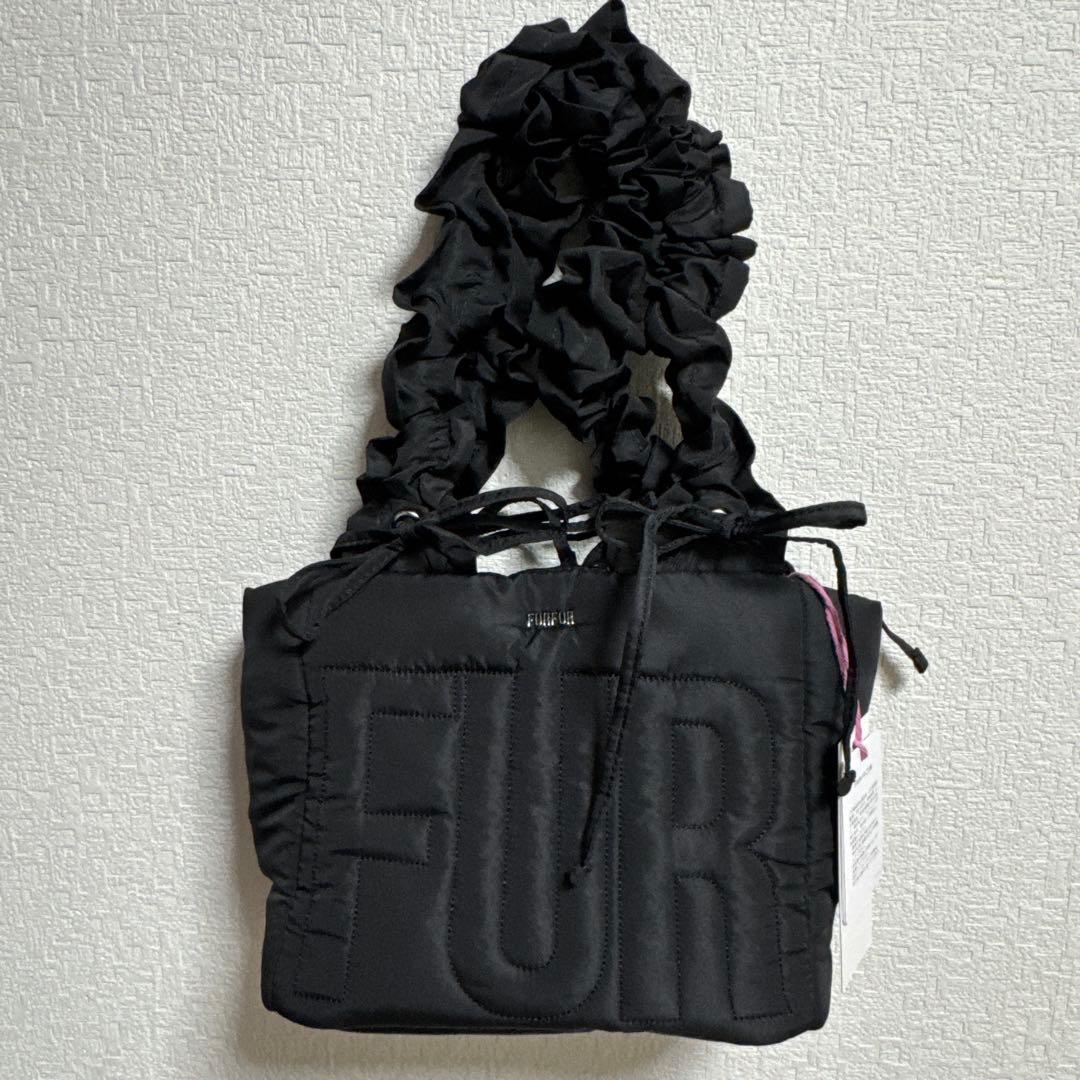 FURFUR ロゴパデッドトートバッグ ブラック BLK ハンドバッグ