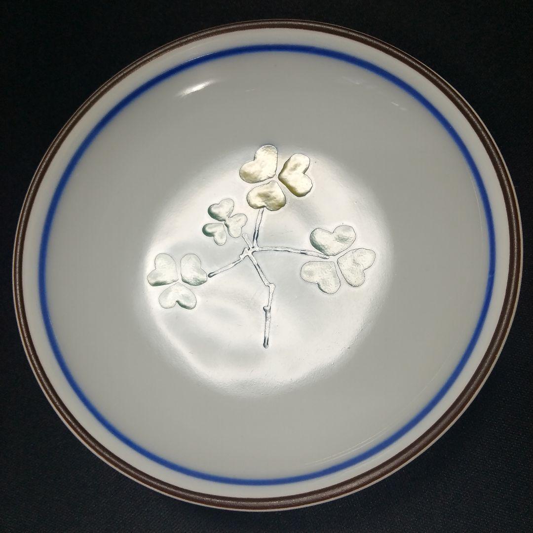 深川製磁 百年庵 深小皿揃 豆彩草葉文 絵変わり 約11cm 深皿 小皿 稀少