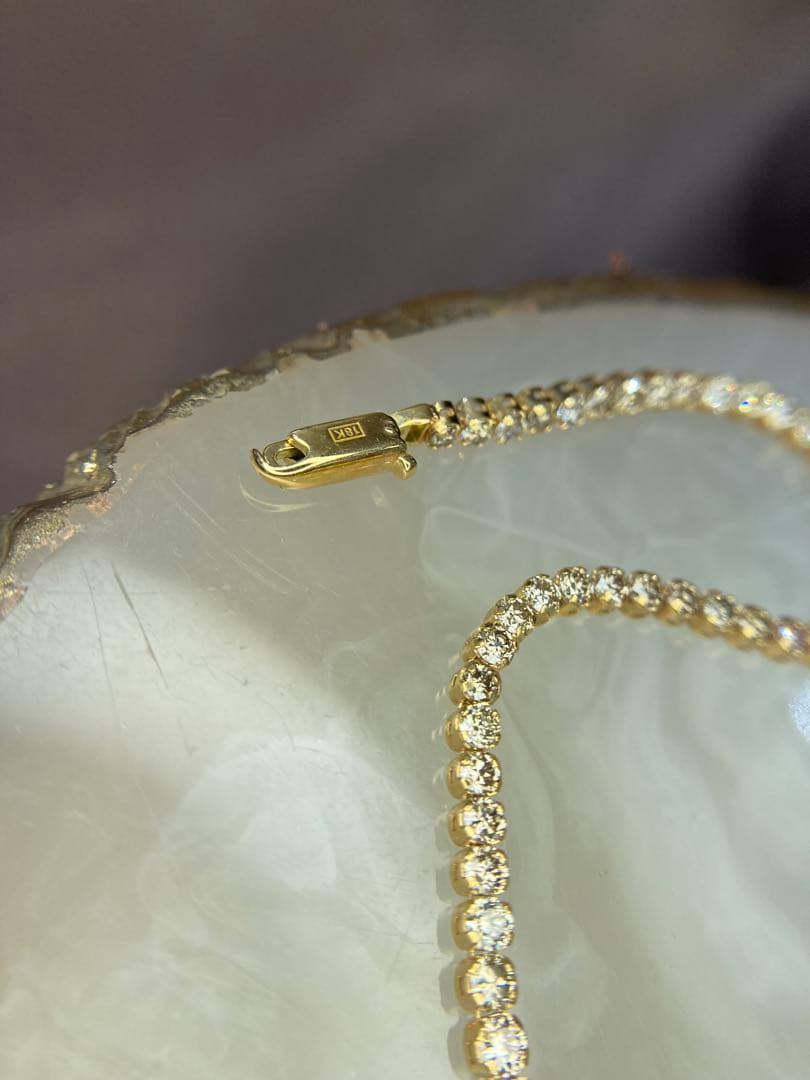 【新品未使用】K18 天然ダイヤモンド　テニスブレス　2.0ct
