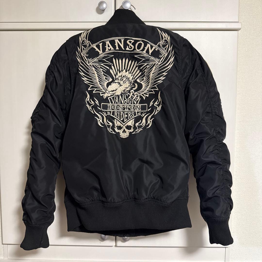 VANSON ブラック MA-1 フライトジャケット
