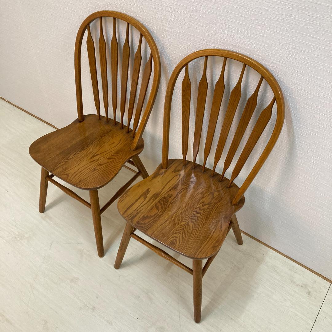 Shin Lee シンリー ダイニングチェア ウィンザー　オーク材　２脚セットB