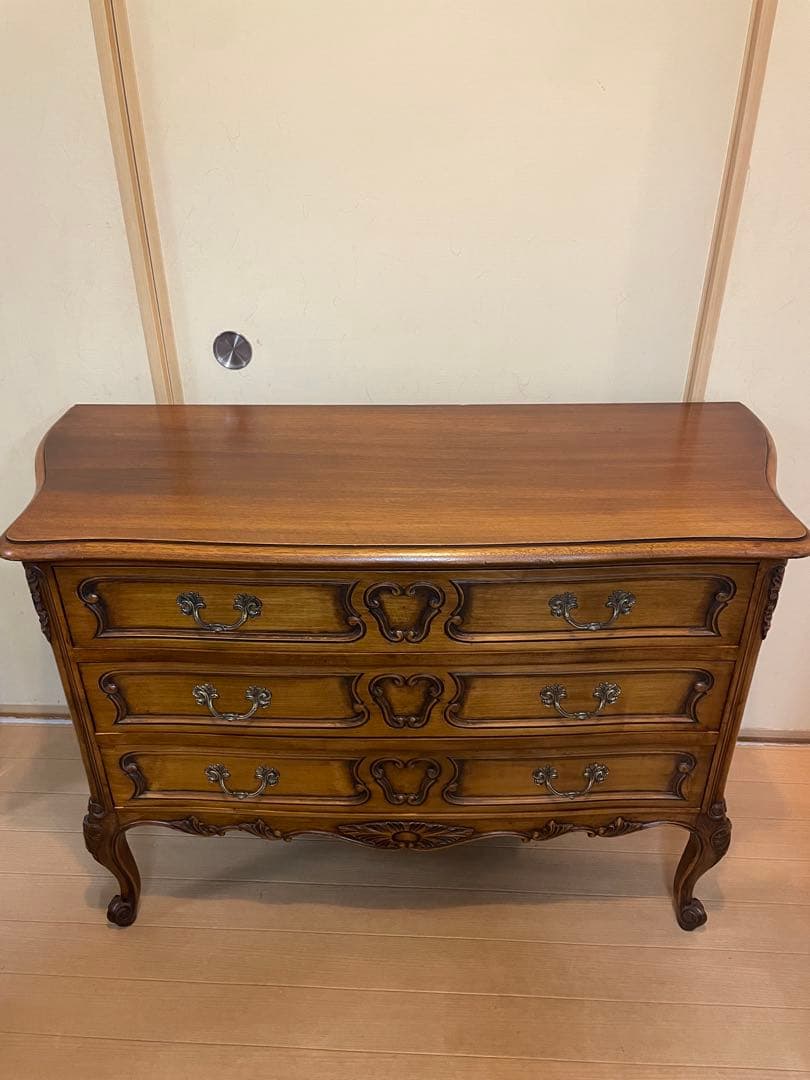 アンティーク木製チェスト 3段引き出し　猫脚