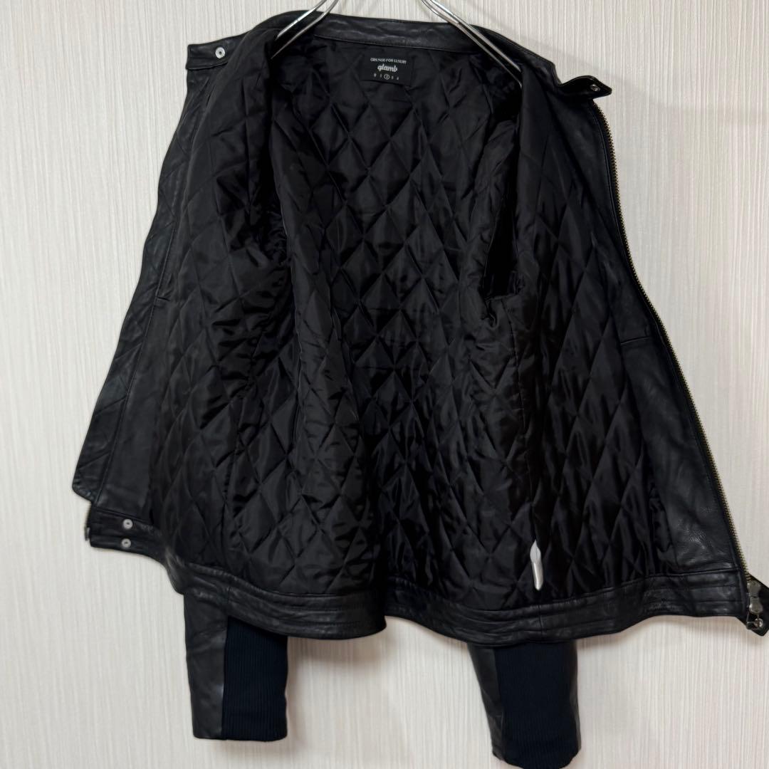 美品 glamb グラム 羊革 ヴィンテージ シングルライダースジャケット