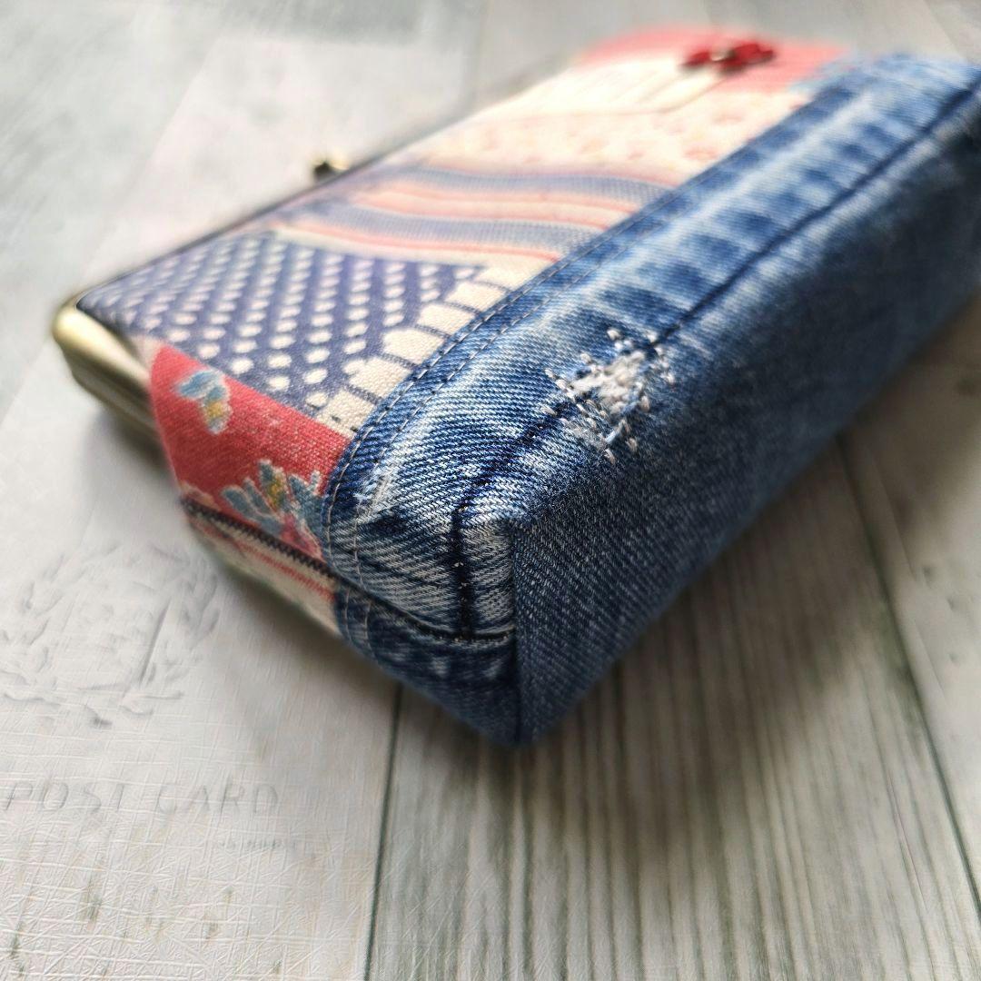 ハンドメイド がま口 がま口ポーチ がま口通帳ポーチ