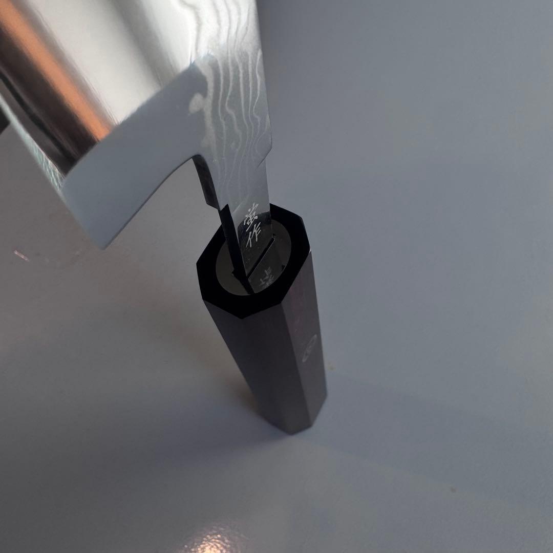 270mm ダマスカス墨流し柳刃包丁 紫檀八角柄 鏡面仕上げ 刺身用