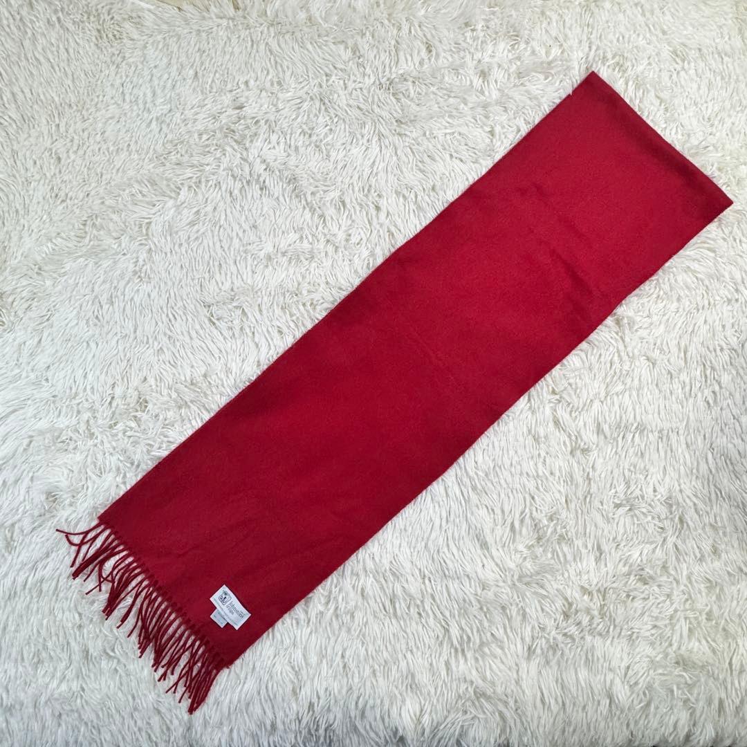 美品✨ジョンストンズ オブ エルガン マフラー カシミヤ100% レッド 赤
