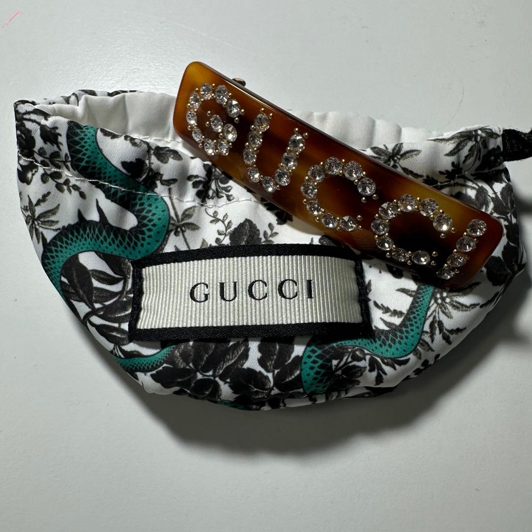 GUCCI クリスタルヘアバレッタ 鼈甲