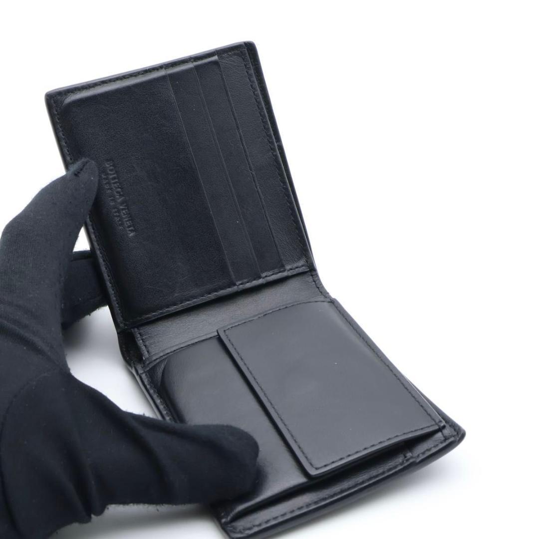 【極美品】BOTTEGA VENETA 二つ折り財布　カセット　黒