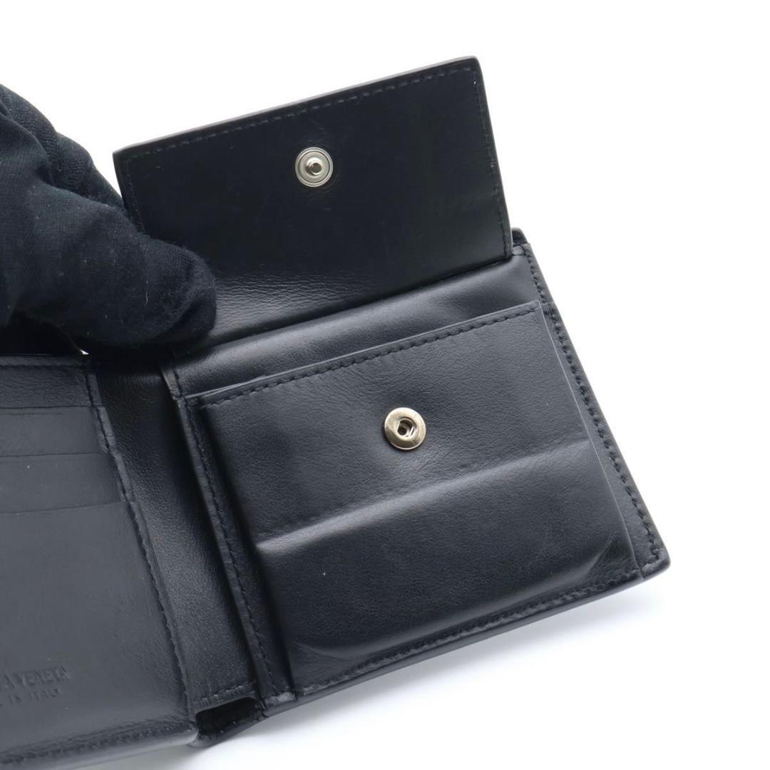 【極美品】BOTTEGA VENETA 二つ折り財布　カセット　黒