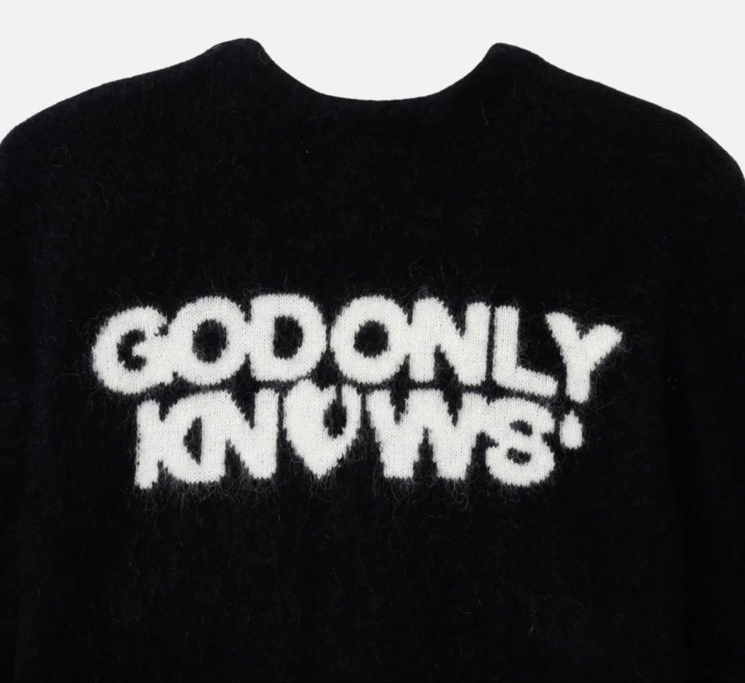 岩田剛典GOK BACK LOGO MOHAIR CARDIGAN BLACK