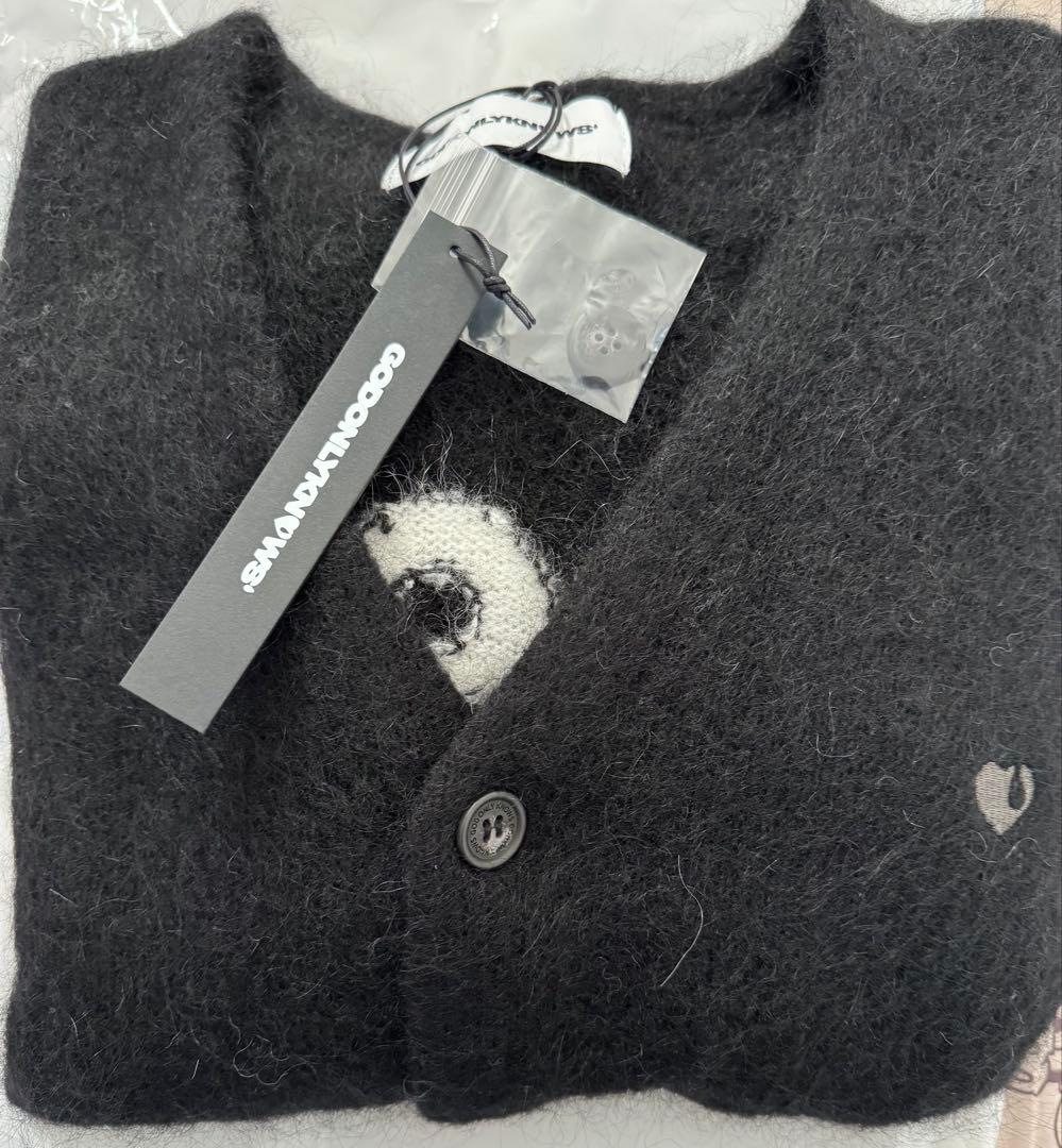 岩田剛典GOK BACK LOGO MOHAIR CARDIGAN BLACK