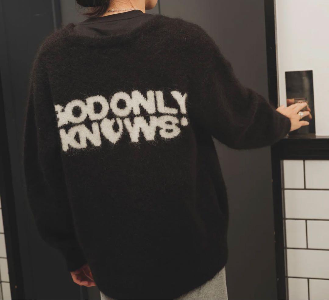 岩田剛典GOK BACK LOGO MOHAIR CARDIGAN BLACK