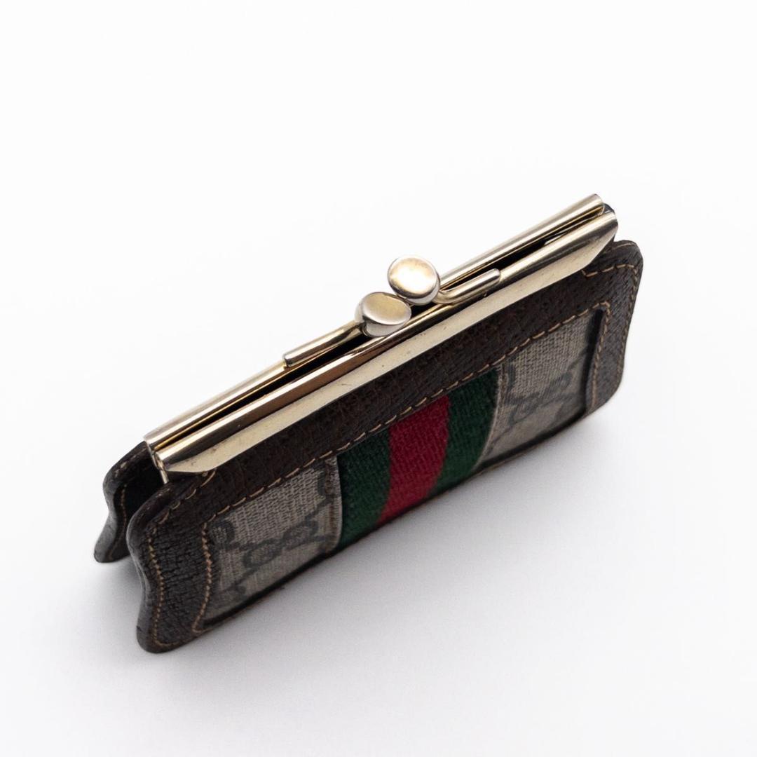 【極美品】GUCCI がま口ケース　オールドグッチ　茶色　小銭入れ