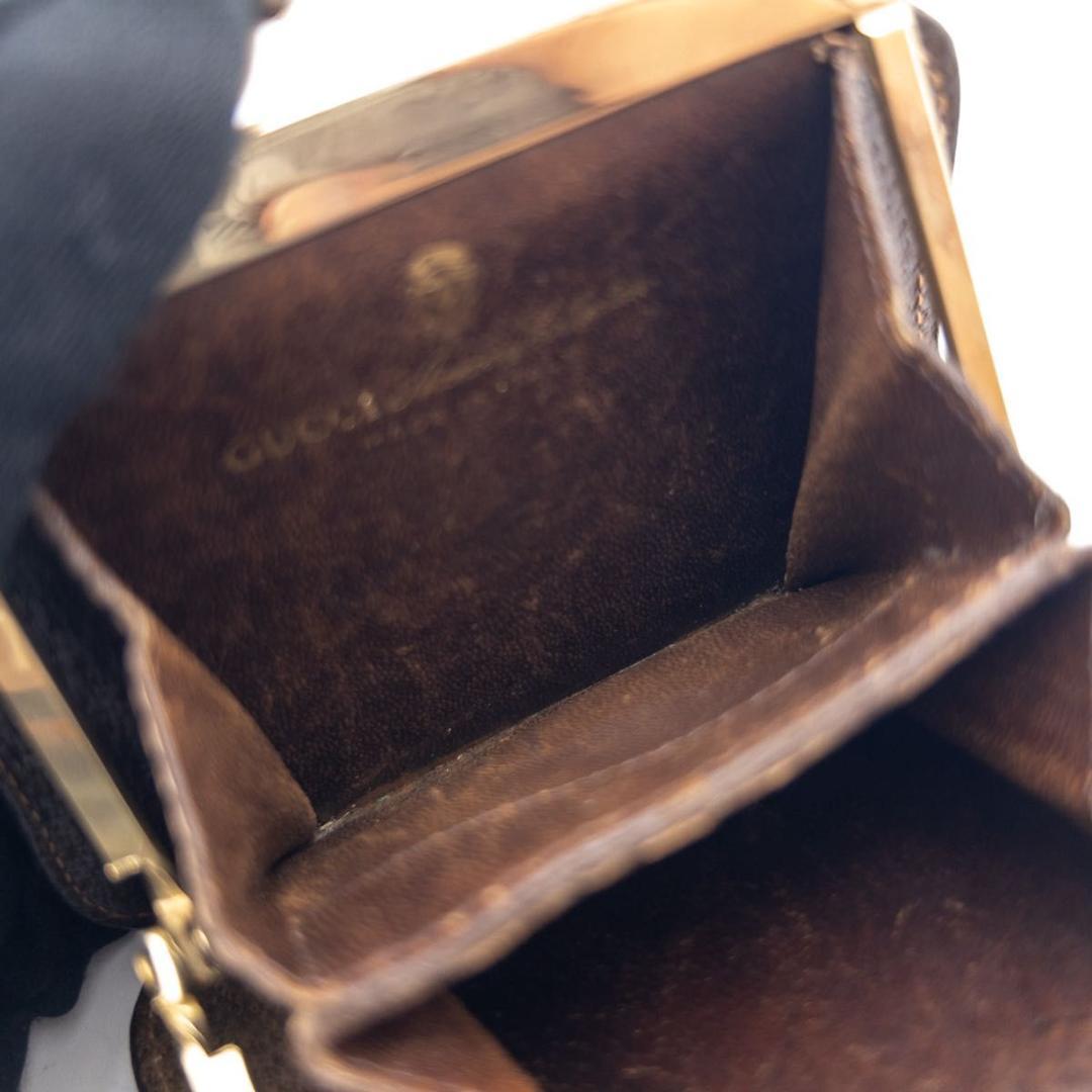 【極美品】GUCCI がま口ケース　オールドグッチ　茶色　小銭入れ