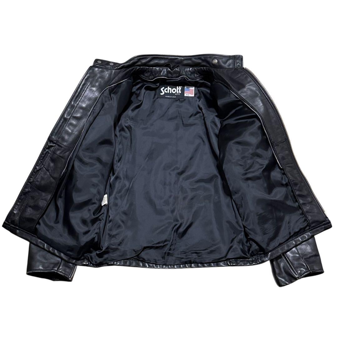 Schott ショット 641 シングルライダース ブラック 40 XL