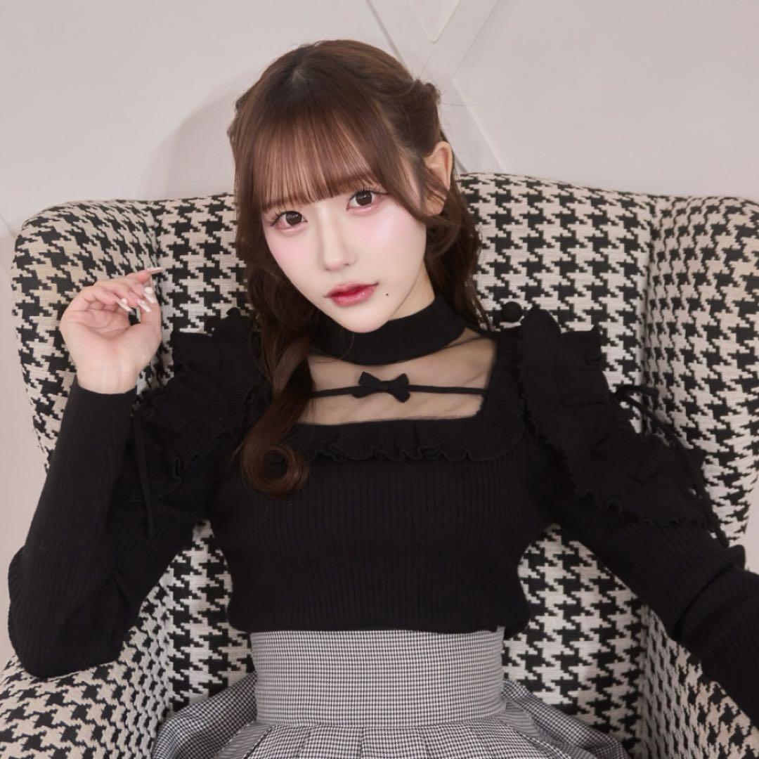 m*m様 meltie きらきらショルダーフリルニット