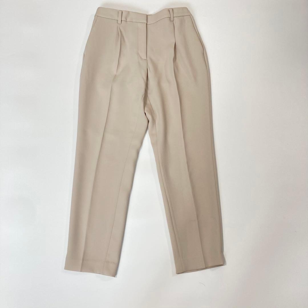 【洗える】PLST パンツ セットアップスーツ ノーカラー 美品 M ベージュ