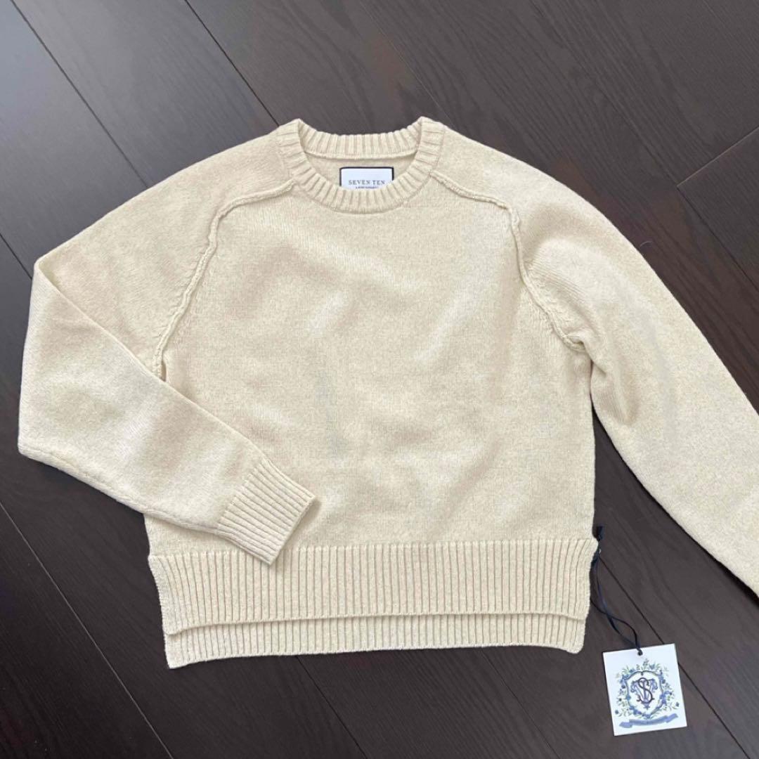 セブンテン seventen ベーシッククルーネックラメプルオーバー ニット