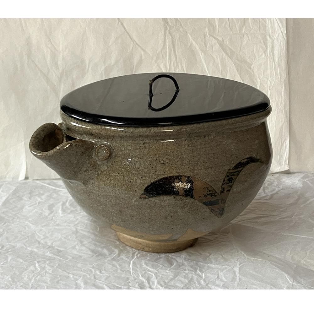 F1423 絵唐津 片口 水指 木箱入り 唐津 茶道具