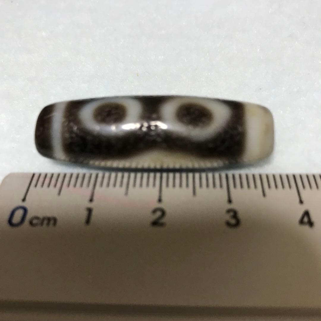 超激レア珍品‼︎ 古代老礦石　三眼天珠　馬蹄痕　黒朱砂