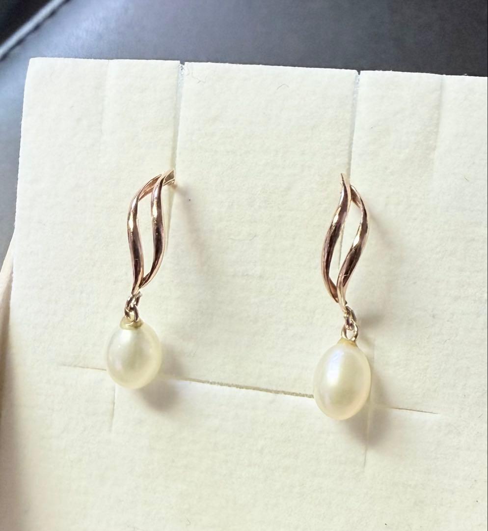 ■現行品■【VENDOME AOYAMA】K10PG 淡水パール ピアス