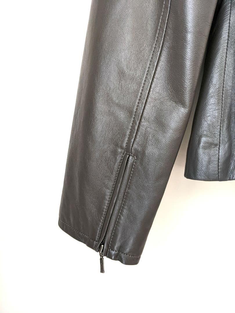 【極美品】ファー使いダウンベスト×ラムレザー3WAYジャケット　ダークグレー　L