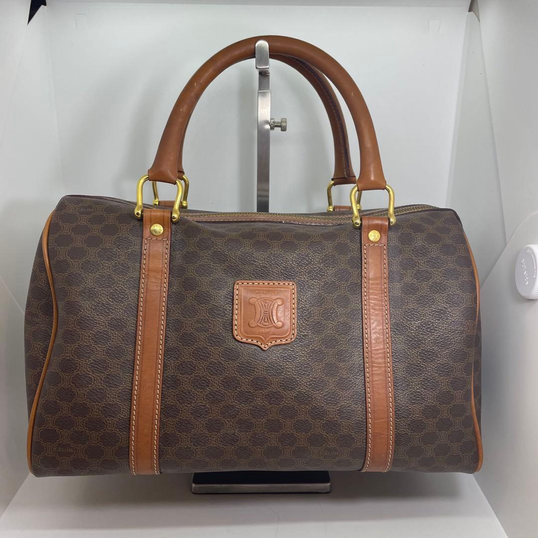 【美品】セリーヌ CELINE ボストンバッグ マカダム柄 PVC 30㎝