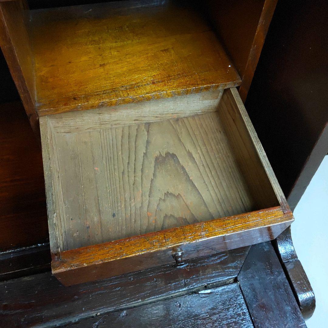 簿記机 レトロモダン 和製ライティングビューロー 収納デスク キャビネット