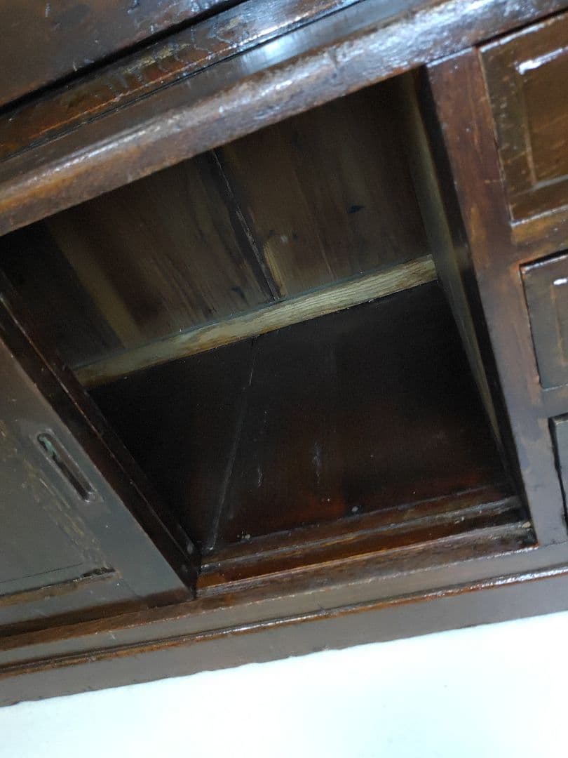 簿記机 レトロモダン 和製ライティングビューロー 収納デスク キャビネット