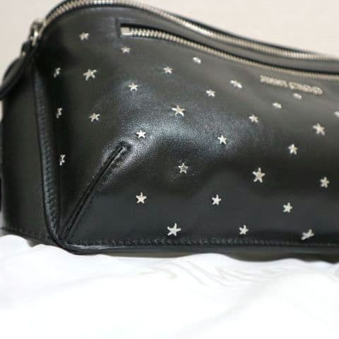 【美品】JIMMY CHOO ジミーチュウ ブラック レザー ボディバッグ