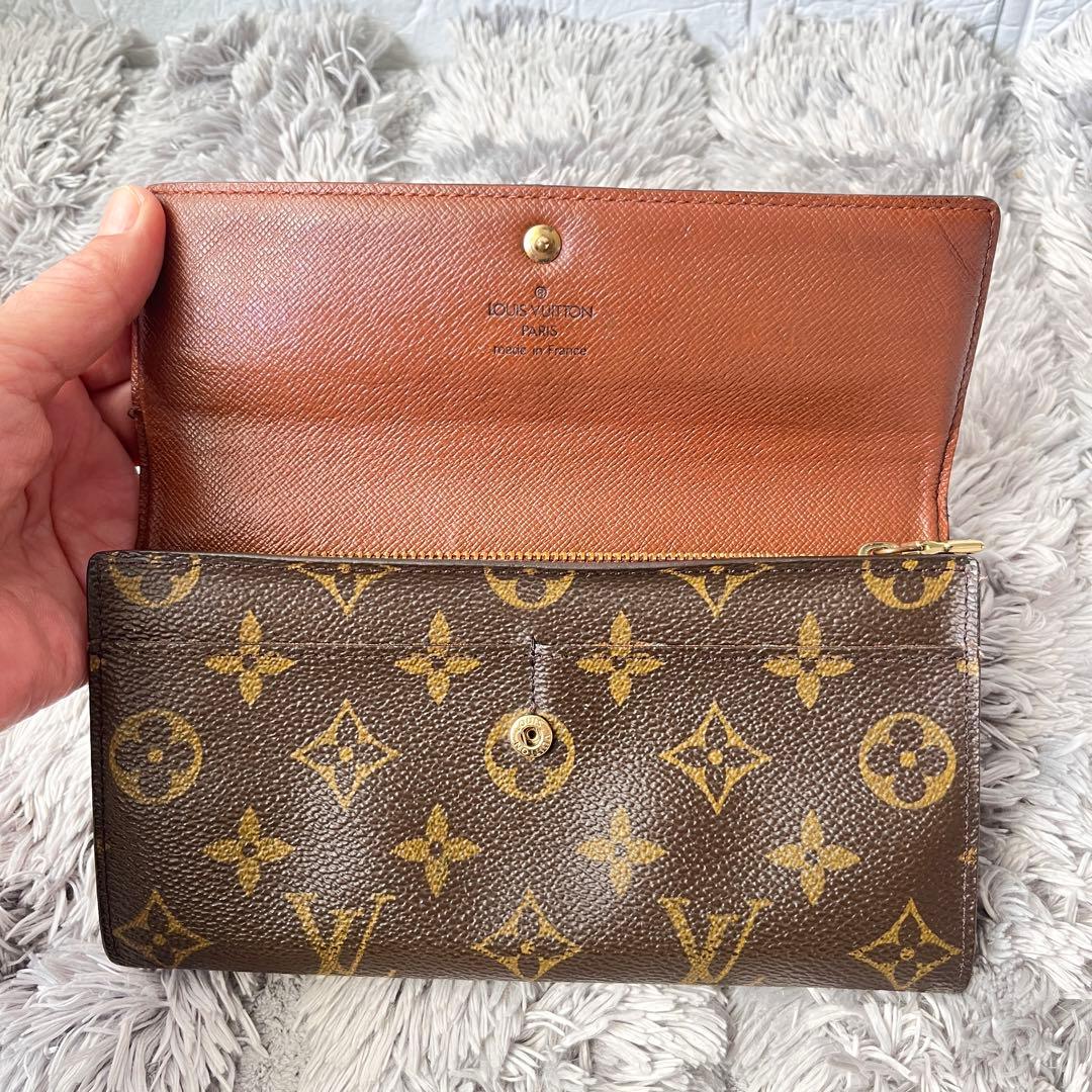 ルイヴィトン　ポルトモネクレディ　長財布　モノグラムキャンバス　ブラウン