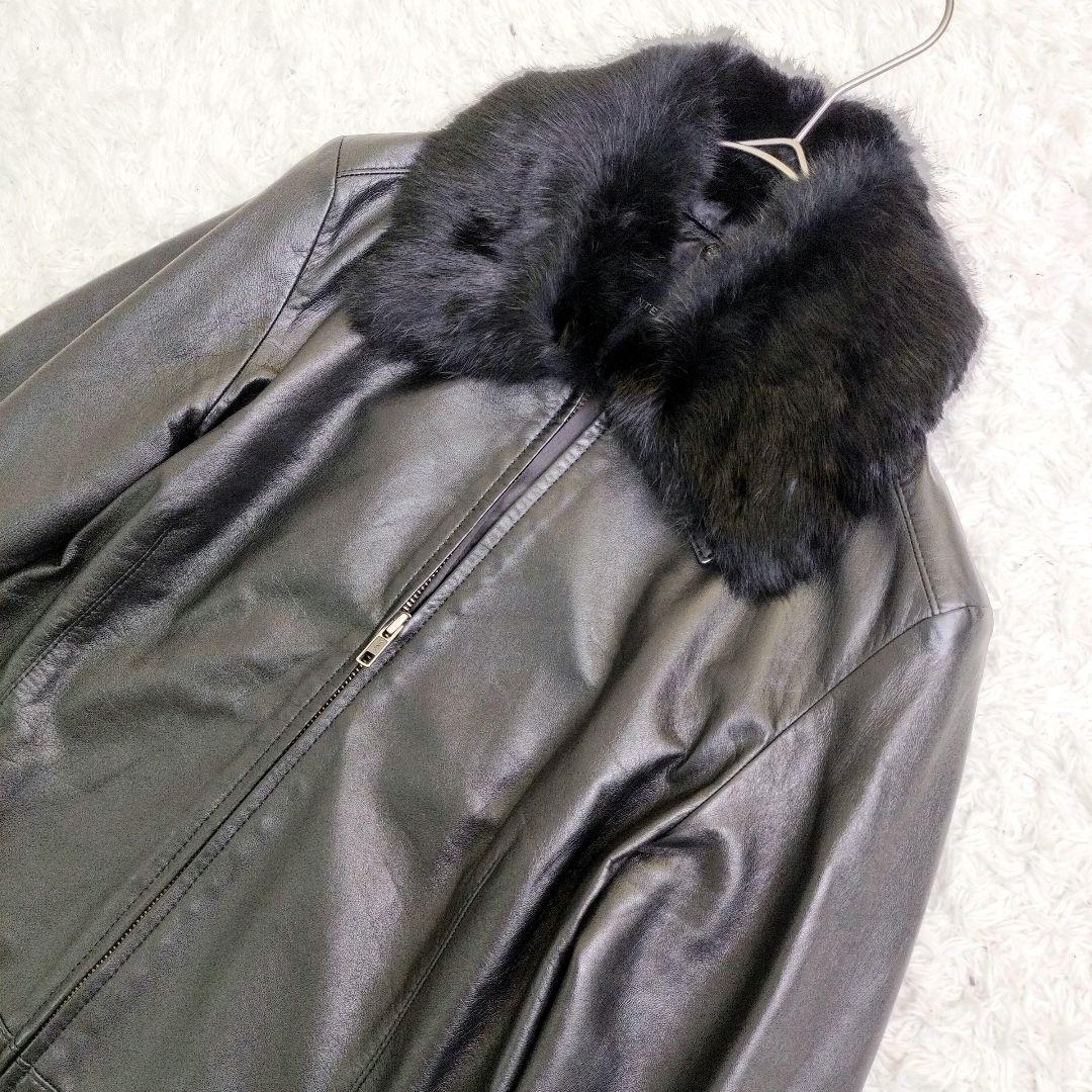アンテプリマ　レザージャケット　ラムレザー　シープスキン　本革　ファー　ブラック