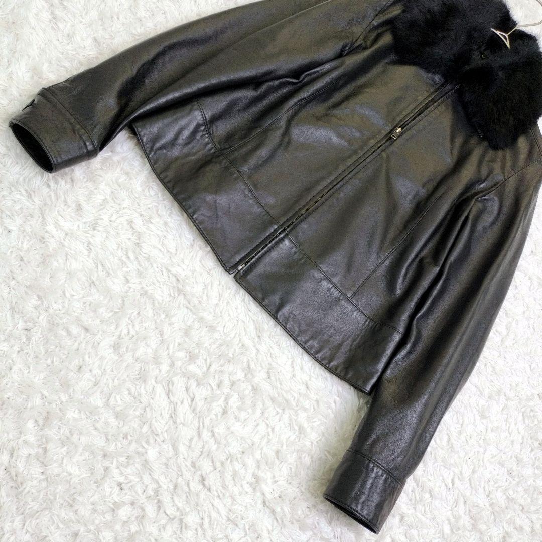 アンテプリマ　レザージャケット　ラムレザー　シープスキン　本革　ファー　ブラック