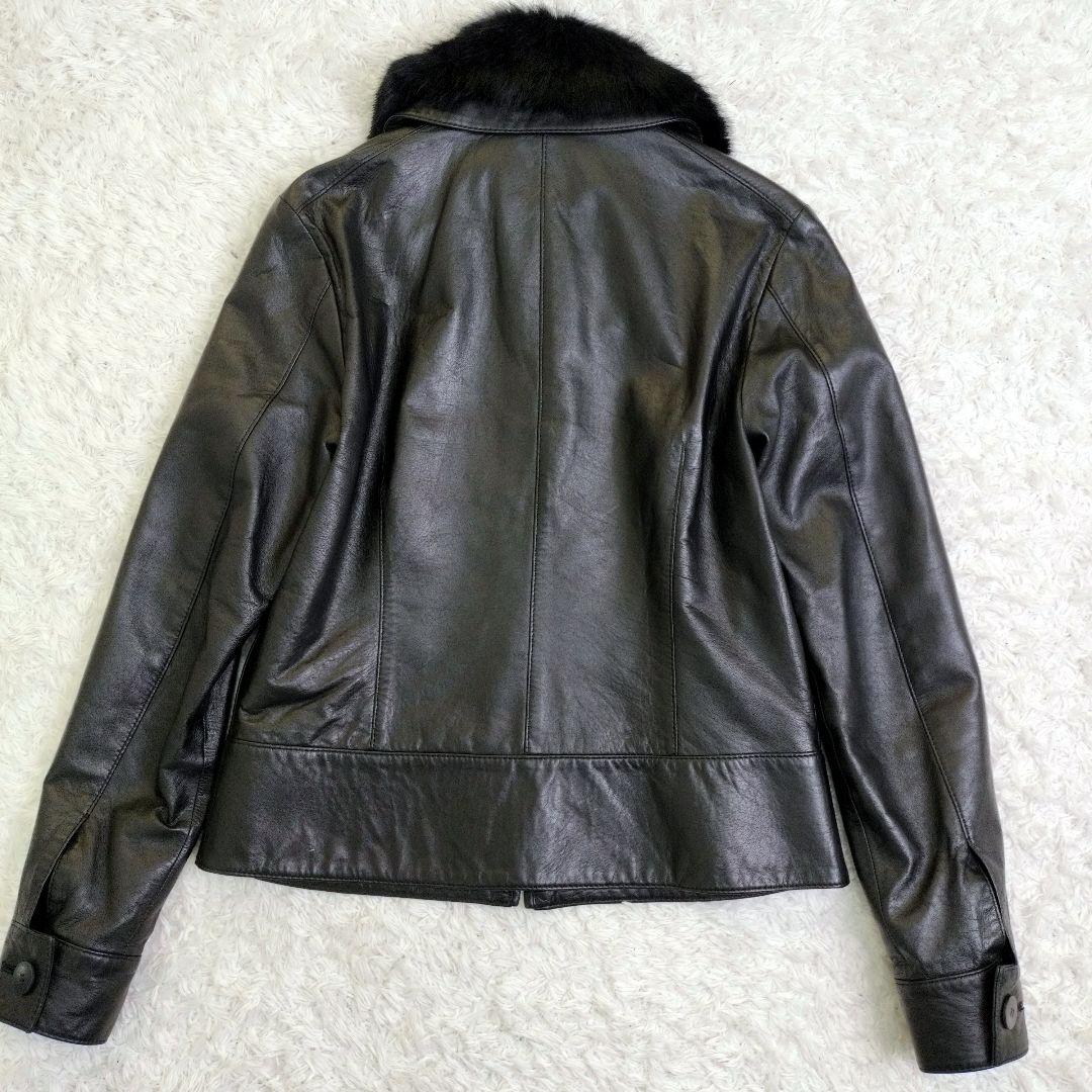 アンテプリマ　レザージャケット　ラムレザー　シープスキン　本革　ファー　ブラック