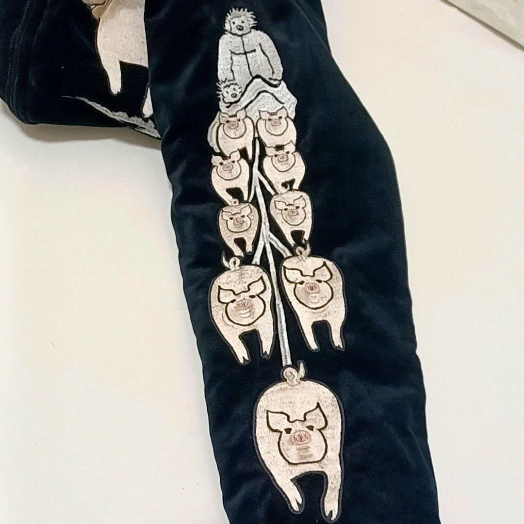 STUDIO DARTISAN　ベロア　リバーシブル　中綿　スカジャン　ブラック