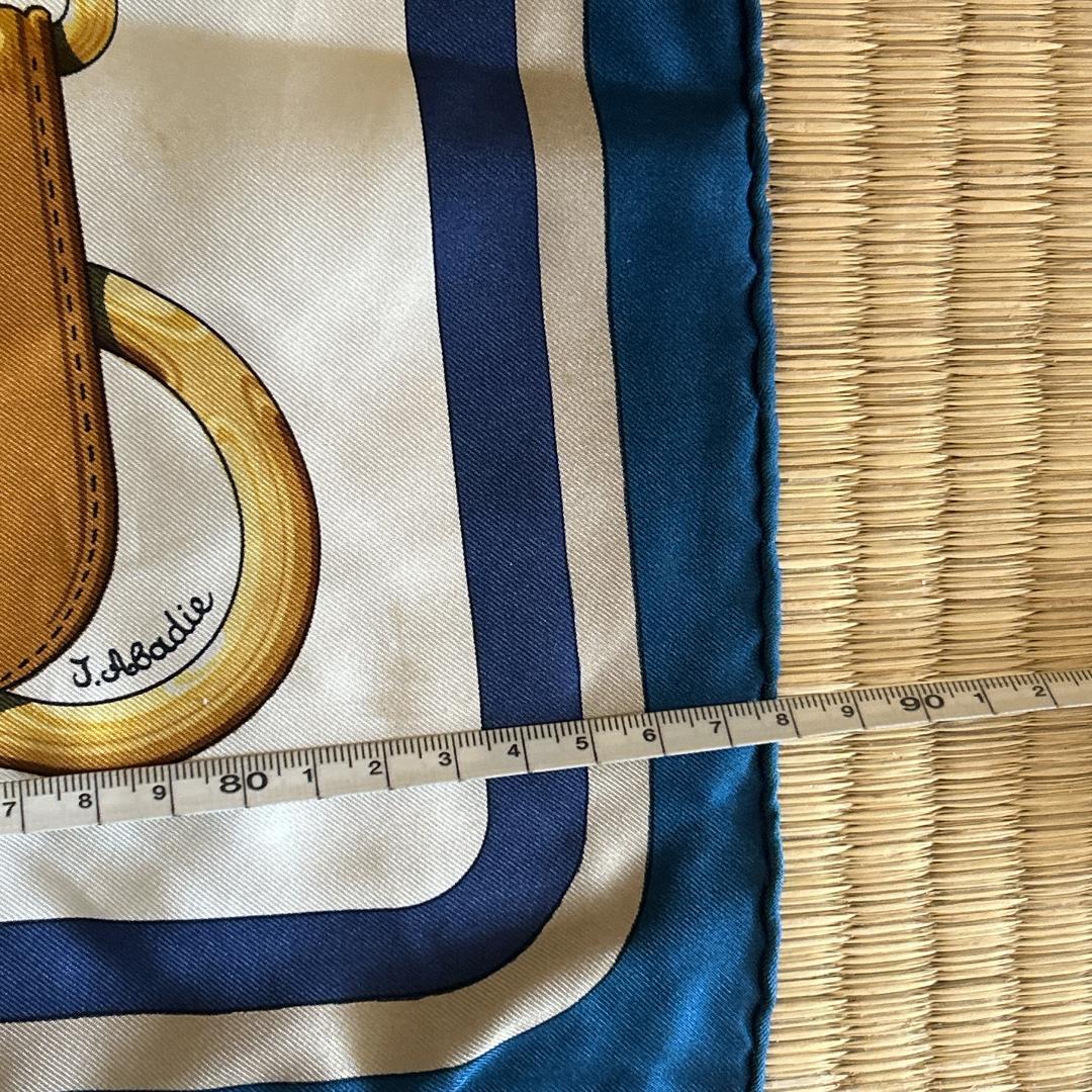 HERMES スカーフ　ベルト模様　ヴィンテージ　エルメス　シルク100％