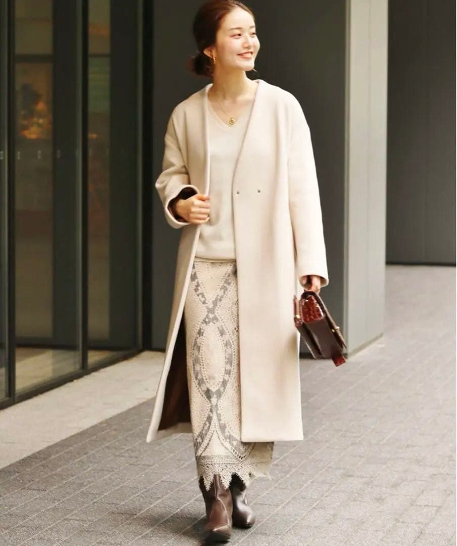 ☆美品☆ イエナ 定価48,400円 MANTECOノーカラーコート　38