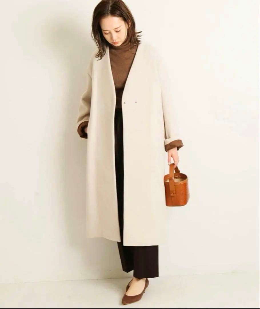 ☆美品☆ イエナ 定価48,400円 MANTECOノーカラーコート　38