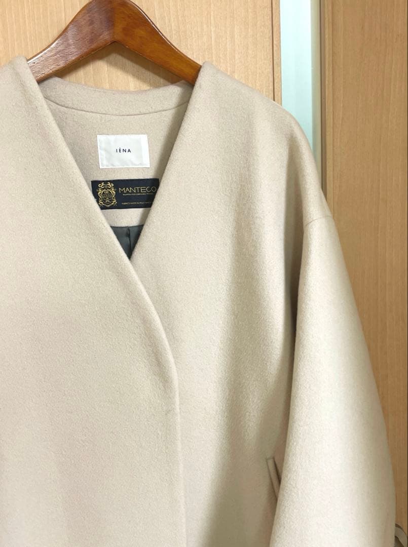 ☆美品☆ イエナ 定価48,400円 MANTECOノーカラーコート　38