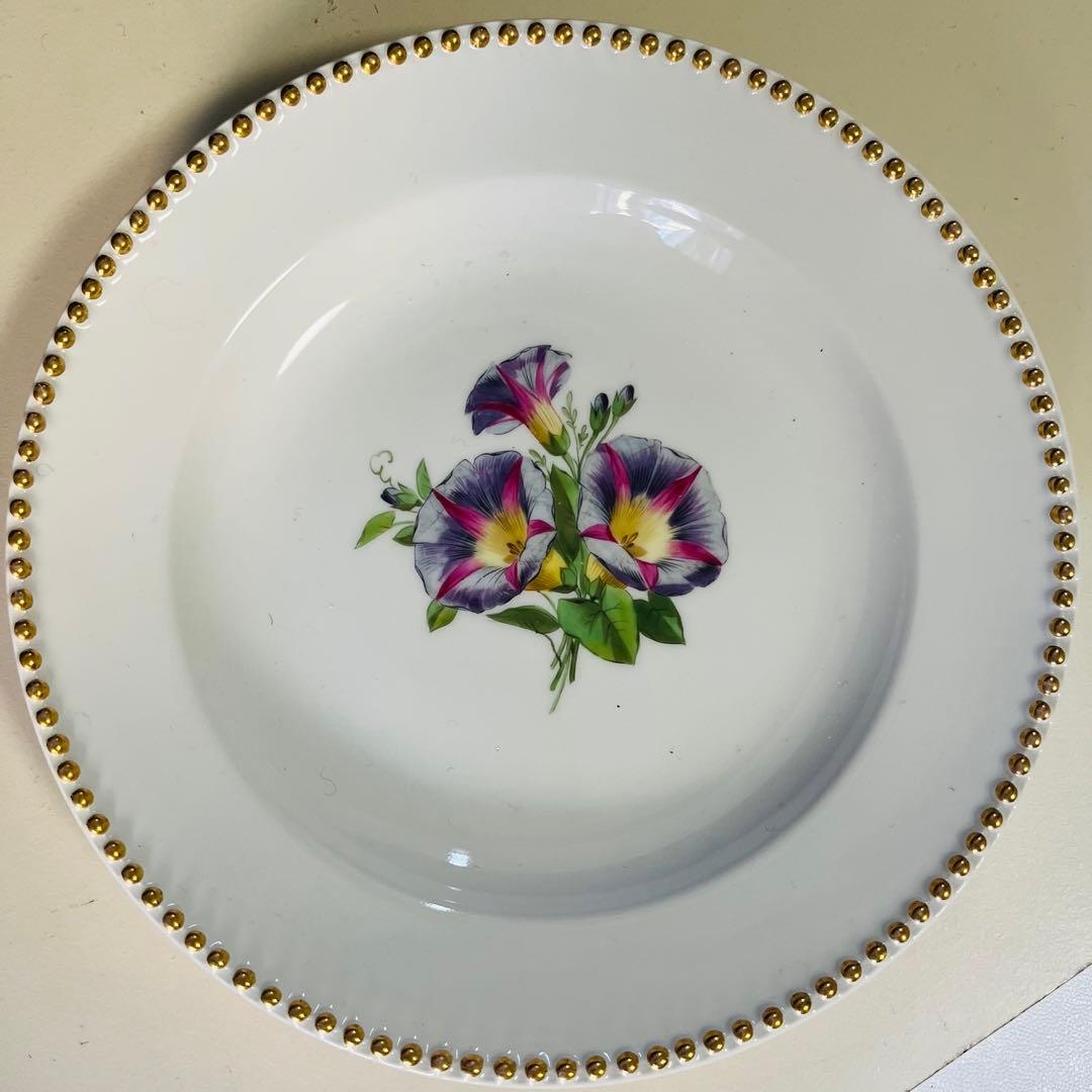 kpmベルリン  朝顔　金彩ドット　飾り皿