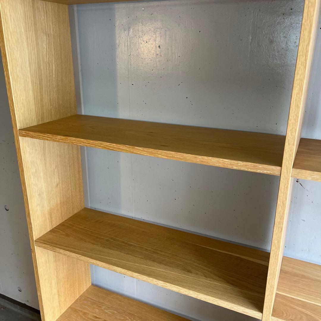 美品★無印 スタッキングシェルフ・ワイド・５段+追加５段・オーク材
