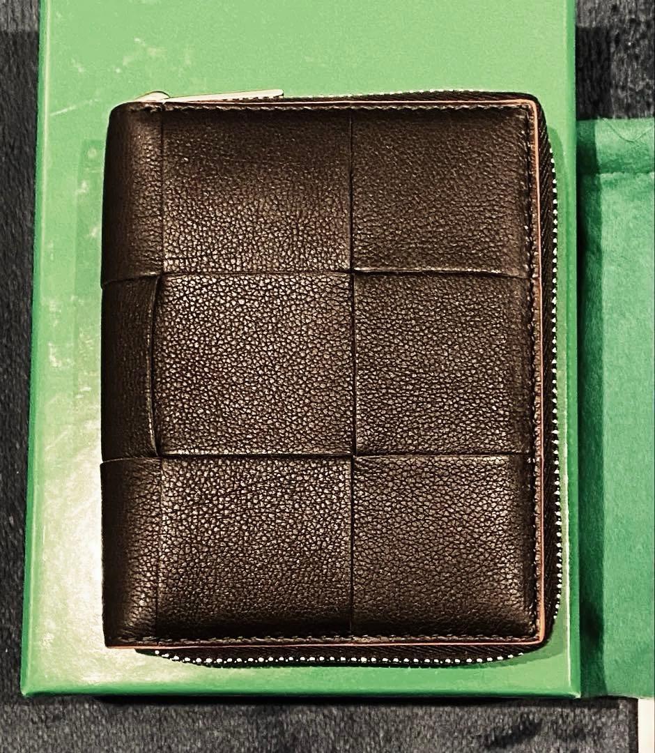 【新品未使用】格安　BOTTEGA VENETA 二つ折り財布 ブラックカセット