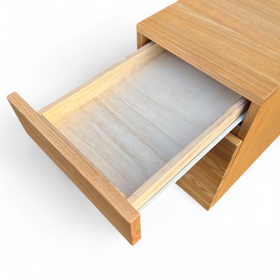 天然木 無垢材 デスクキャビネット オーク材 キャスター付き