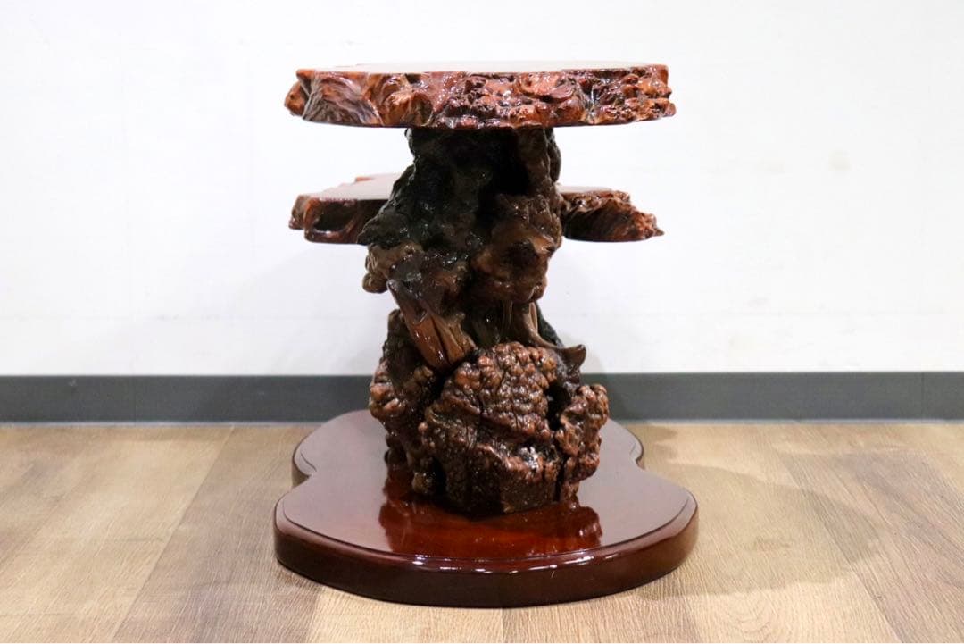 GMIS11○花梨材 瘤 玉杢 唐木 花台 飾り台 盆栽台 置物台 オブジェ