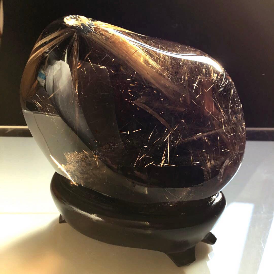 ゴールドルチルクォーツ　置物　スーモーキクォーツ　パワーストーン　1点限定